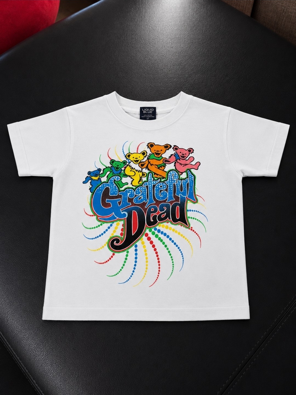 Grateful Dead White Kids T‑Shirt with Rainbow Dancing Bears Size 2T